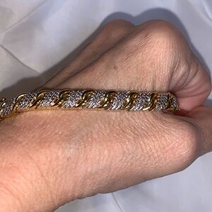 Diamond/moissanite bracelet. BR KRN marked gold plated